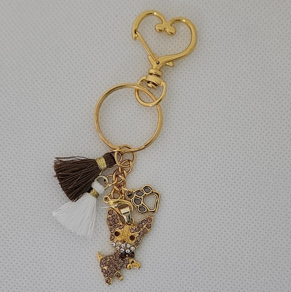 NEW! Rhinestone Chihuahua Keychain/Bag 👜🎒 Charm & Jewelry Pendant 📿~🎁 🐾 🐕 - Picture 7 of 16